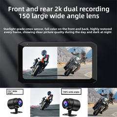 CIMOSX VSM Motorcycle Dash Cam 2K Front and Rear Dual Recording|Support CarPlay/Android Auto|BSD Blind Spot Monitoring|Tire Pressure Monitoring|6.25" HD IPS Waterproof Touch Screen|GPS Track Recording|Wireless WiFi Preview