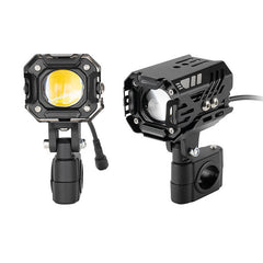 Cimosx L150 Motorcycle LED Headlight – 7000LM 80W, Dual Color White & Yellow, 12V-24V, IP68 Waterproof, CSP*2 Chip, Aluminum Housing, Universal Driving Light for Motorbikes & Off-Road Vehicles