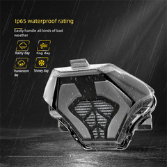 Cimosx M9 motorcycle LED taillight for Yamaha YZF R25 R3 MT25 MT03 MT07 (FZ07) 2014-2019 | Integrated steering brake driving lights | PC+ABS housing | Fast heat dissipation | IP65 waterproof | Non-destructive installation