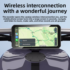 Cimosx NEX Motorcycle CarPlay/Android Auto Navigation Recorder|Front and rear dual cameras 1080P|Wireless tire pressure monitoring|60FPS high-refresh HD screen|IP67 waterproof|Specialized intelligent central control for riding