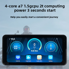 Cimosx FX motorcycle navigation recorder 6.25-inch large screen dual 2K driving camera | Support CarPlay/Android Auto | Front and rear dual recording | Bluetooth headset interconnection | Anti-shake night vision HD riding record | 24h parking monitoring