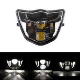 Cimosx L3 LED Motorcycle Headlight for Yamaha WRF250/400/426/450 2013–2023, High-Low Beam 6000K 12V DC, Enduro Dirt Bike Front Light, PC Lens, Black Aluminum Housing