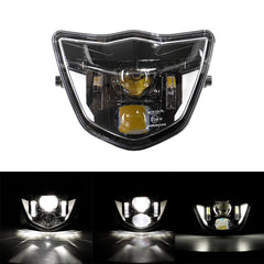 Cimosx L3 LED Motorcycle Headlight for Yamaha WRF250/400/426/450 2013–2023, High-Low Beam 6000K 12V DC, Enduro Dirt Bike Front Light, PC Lens, Black Aluminum Housing