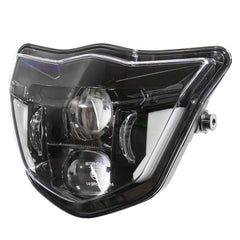 Cimosx L3 LED Motorcycle Headlight for Yamaha WRF250/400/426/450 2013–2023, High-Low Beam 6000K 12V DC, Enduro Dirt Bike Front Light, PC Lens, Black Aluminum Housing