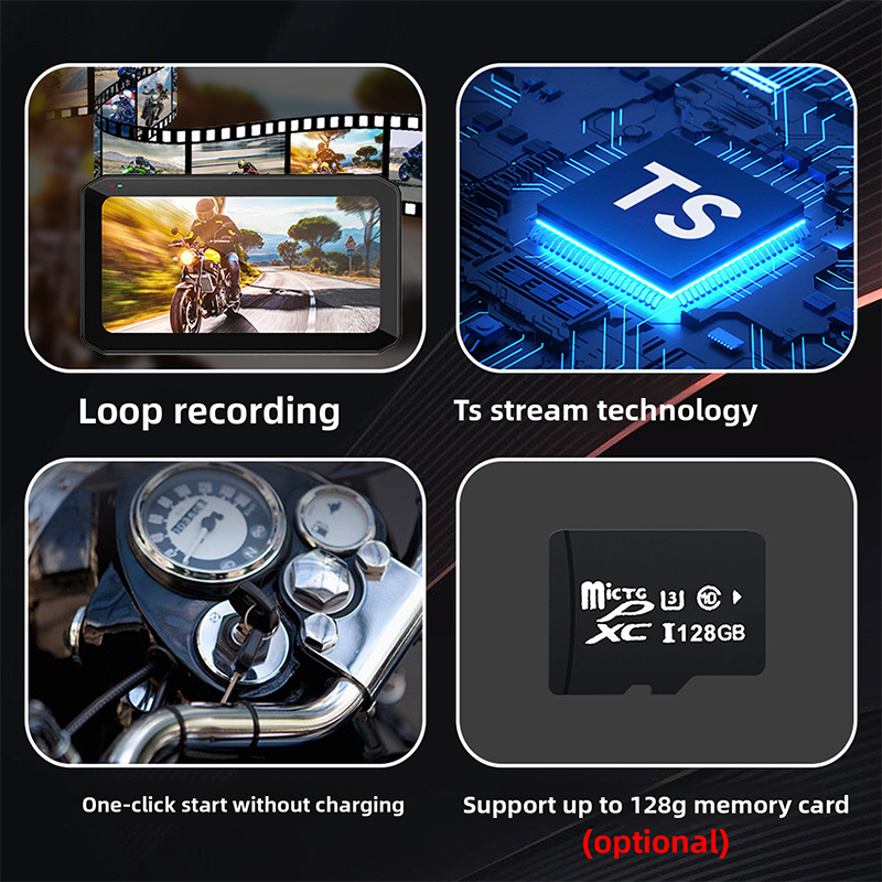 CIMOSX VSM Motorcycle Dash Cam 2K Front and Rear Dual Recording｜Support CarPlay/Android Auto｜BSD Blind Spot Monitoring｜Tire Pressure Monitoring｜6.25" HD IPS Waterproof Touch Screen｜GPS Track Recording｜Wireless WiFi Preview
