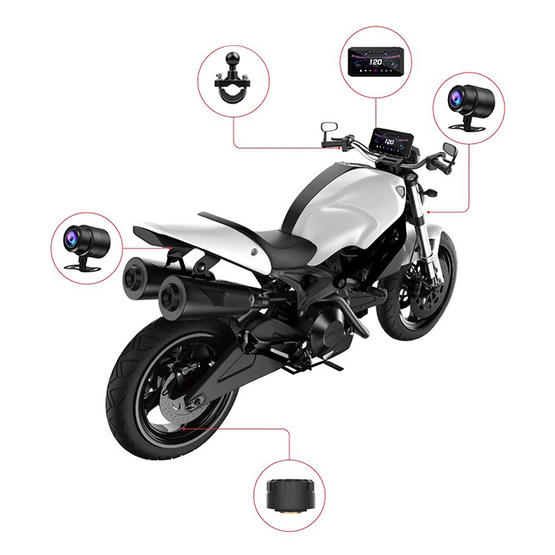 CIMOSX VSM Motorcycle Dash Cam 2K Front and Rear Dual Recording｜Support CarPlay/Android Auto｜BSD Blind Spot Monitoring｜Tire Pressure Monitoring｜6.25" HD IPS Waterproof Touch Screen｜GPS Track Recording｜Wireless WiFi Preview