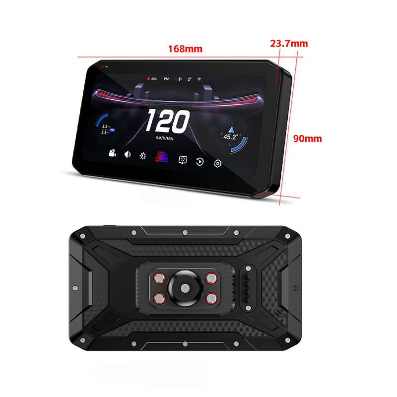 CIMOSX VSM Motorcycle Dash Cam 2K Front and Rear Dual Recording｜Support CarPlay/Android Auto｜BSD Blind Spot Monitoring｜Tire Pressure Monitoring｜6.25" HD IPS Waterproof Touch Screen｜GPS Track Recording｜Wireless WiFi Preview