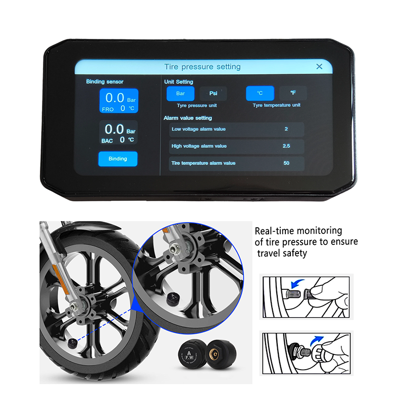 CIMOSX VSM Motorcycle Dash Cam 2K Front and Rear Dual Recording｜Support CarPlay/Android Auto｜BSD Blind Spot Monitoring｜Tire Pressure Monitoring｜6.25" HD IPS Waterproof Touch Screen｜GPS Track Recording｜Wireless WiFi Preview