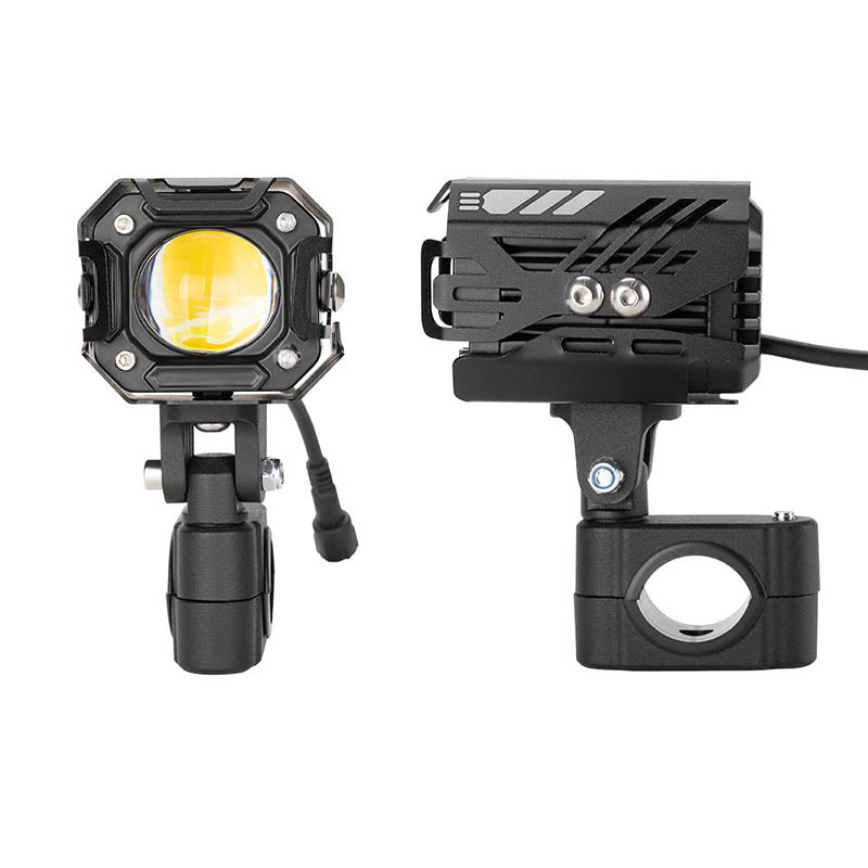 Cimosx L150 Motorcycle LED Headlight – 7000LM 80W, Dual Color White & Yellow, 12V-24V, IP68 Waterproof, CSP*2 Chip, Aluminum Housing, Universal Driving Light for Motorbikes & Off-Road Vehicles