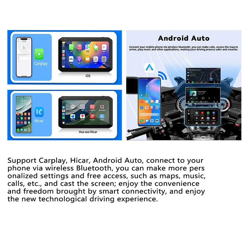 CIMOSX VSM Motorcycle Dash Cam 2K Front and Rear Dual Recording｜Support CarPlay/Android Auto｜BSD Blind Spot Monitoring｜Tire Pressure Monitoring｜6.25" HD IPS Waterproof Touch Screen｜GPS Track Recording｜Wireless WiFi Preview