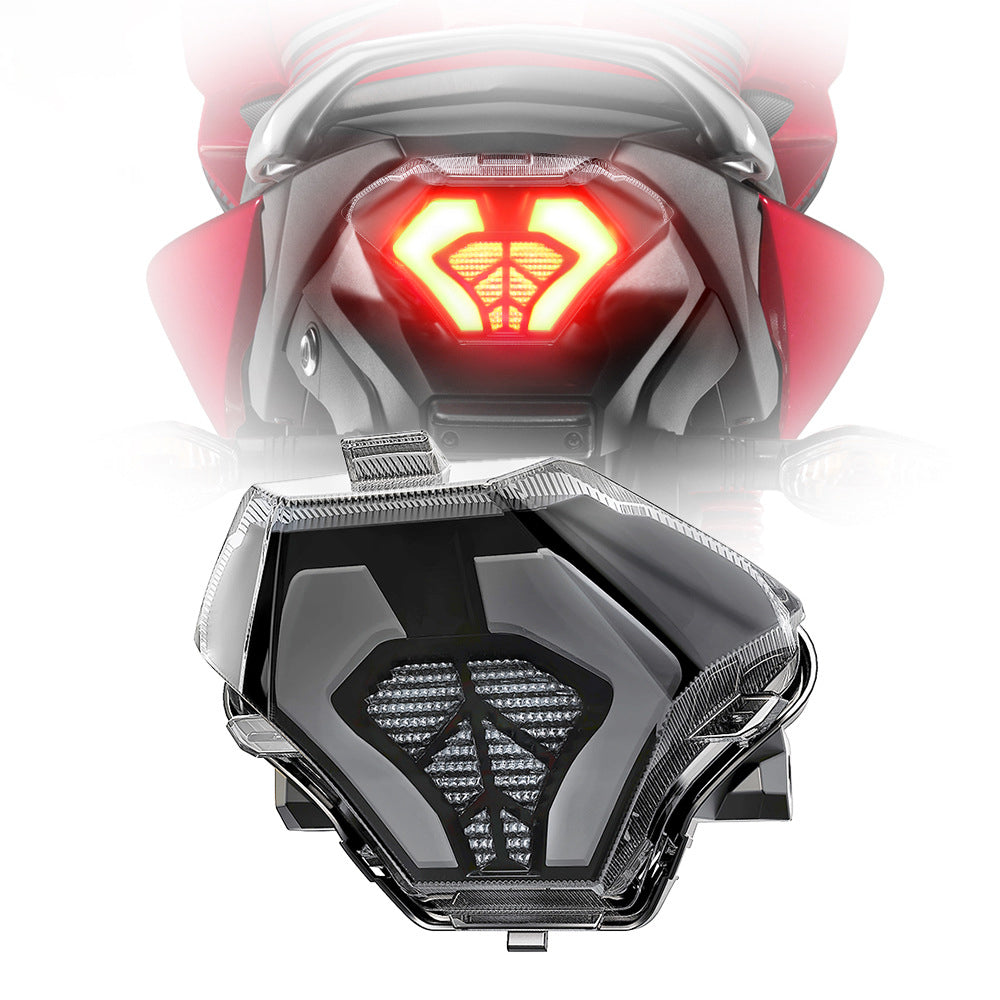 Cimosx M9 motorcycle LED taillight for Yamaha YZF R25 R3 MT25 MT03 MT07 (FZ07) 2014-2019 | Integrated steering brake driving lights | PC+ABS housing | Fast heat dissipation | IP65 waterproof | Non-destructive installation