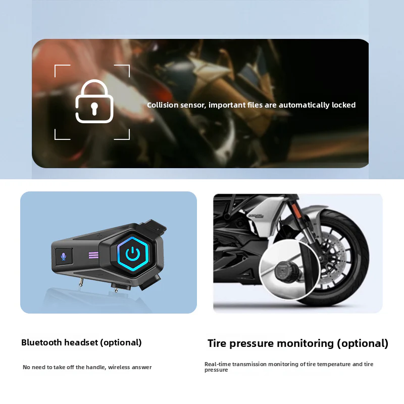 Cimosx FX motorcycle navigation recorder 6.25-inch large screen dual 2K driving camera | Support CarPlay/Android Auto | Front and rear dual recording | Bluetooth headset interconnection | Anti-shake night vision HD riding record | 24h parking monitoring